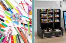 Carregar imagem no visualizador da galeria, Organizador de Canetas de Mesa em Madeira